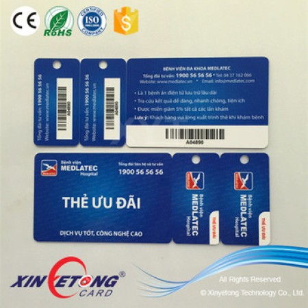 13.56Mhz Ultralight C Membership Card 4x4 colour 1 big 2 small Card