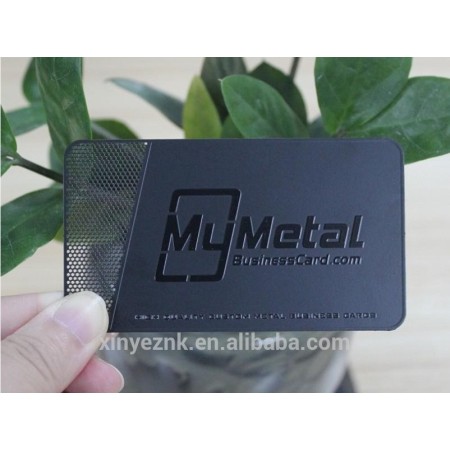 Black Matte Embossed Steel Business Card