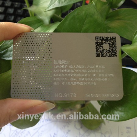 Sliver Stainless Steel Business Card With QRCODE