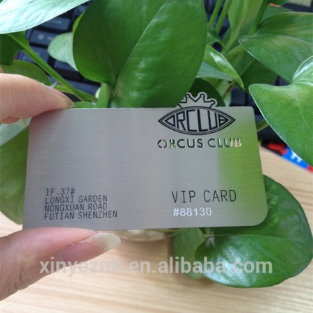 Customize Shape High Quality Brushed Stainless Steel Metal Business Card
