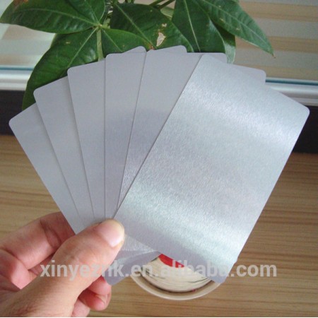 Blank brushed aluminum metal business card