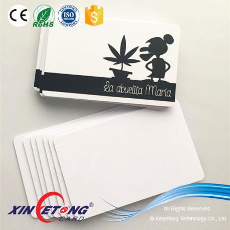 CMYK offset printing Black Matte PVC Card with white thermal number