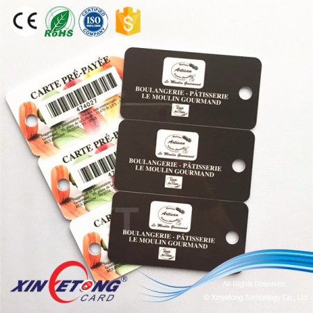 3-1 Die cut membership keychain card /barcode pvc card