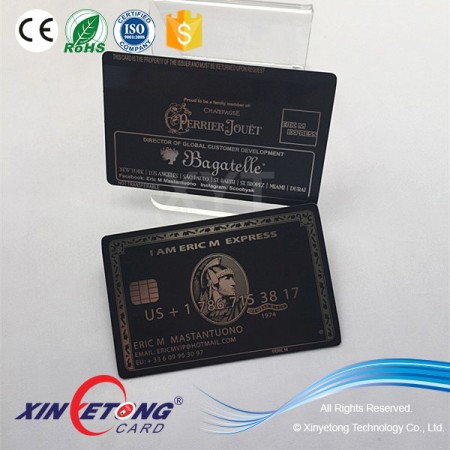 Manufacture Black Matte Stainless Steel Engraved Member Cards