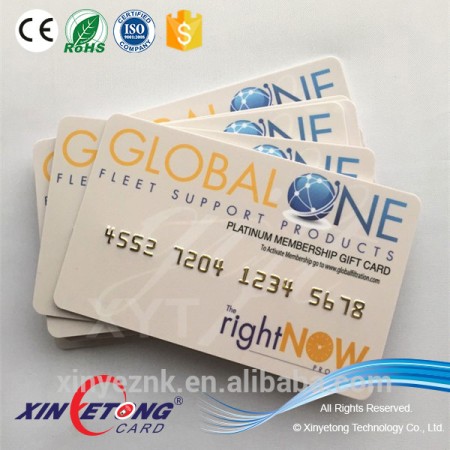 CMYK Offset Printing Plastic VIP Card with Embossed Number