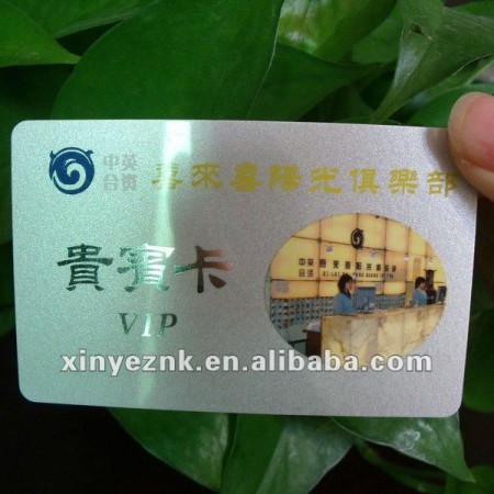 silver background print smart contact ic card with sle4442 chips inner for club VIP