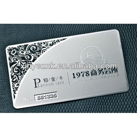 high grade design of silver metal business card samples