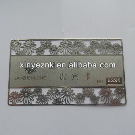 metal silver name card