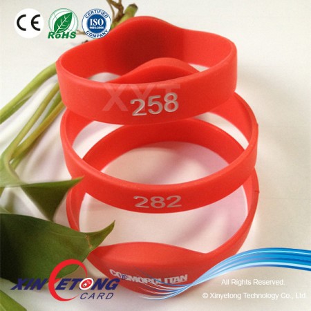 Custom Logo Printing Classic 1k RFID Wristband With Laser Number